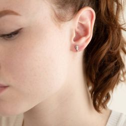 photo of worn Seahorse earrings with zircons