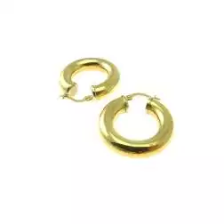 Boccole Lucide Tubolari in Oro Giallo 2,60cm x 5,90mm con bordi in Oro Bianco