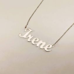 Collana con nome Irene in Oro Bianco 18kt (Pezzo Unico)