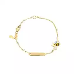 Bracciale bimba Targa e Ape con Fiore smaltati