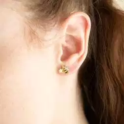 Orecchini bimba Ape con Fiore smaltati