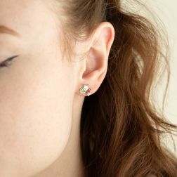 Enamelled Ladybug and four-leaf clover Earrings