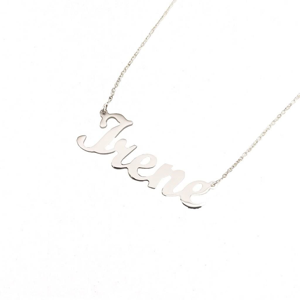 Necklace with name Irene in white gold 18 kt