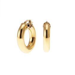 Boccole Lucide Tubolari in Oro Giallo 2,60cm x 5,90mm con bordi in Oro Bianco