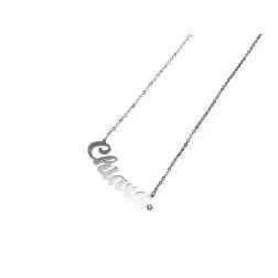 Collana con nome Chiara in Oro Bianco con Diamante (Pezzo Unico)