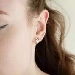 photo of worn Enamelled Butterfly Earrings with hinged closure