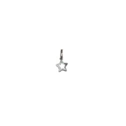 Small perforated star pendant in white gold