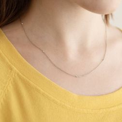 Photo of worn Necklace of Light Drops 2.5mm