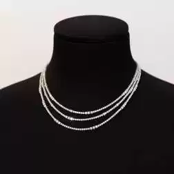 Tris Tennis necklace with diamonds