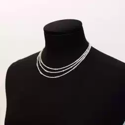 Tris Tennis necklace with diamonds
