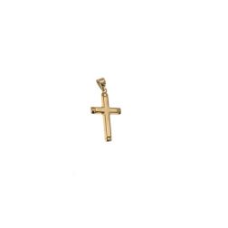 Ingot with round borders Cross in 18kt Yellow Gold Size S