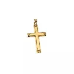 Ingot with round borders Cross in 18kt Yellow Gold Size L
