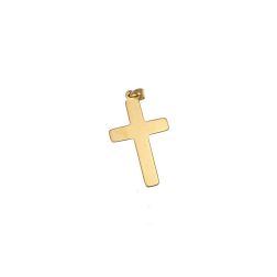 Ingot with round borders Cross in 18kt Yellow Gold Back