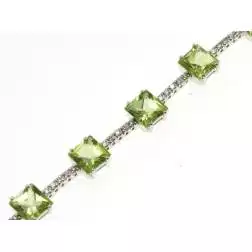 Bracciale Quadrati Peridoto e 62 Diamanti
