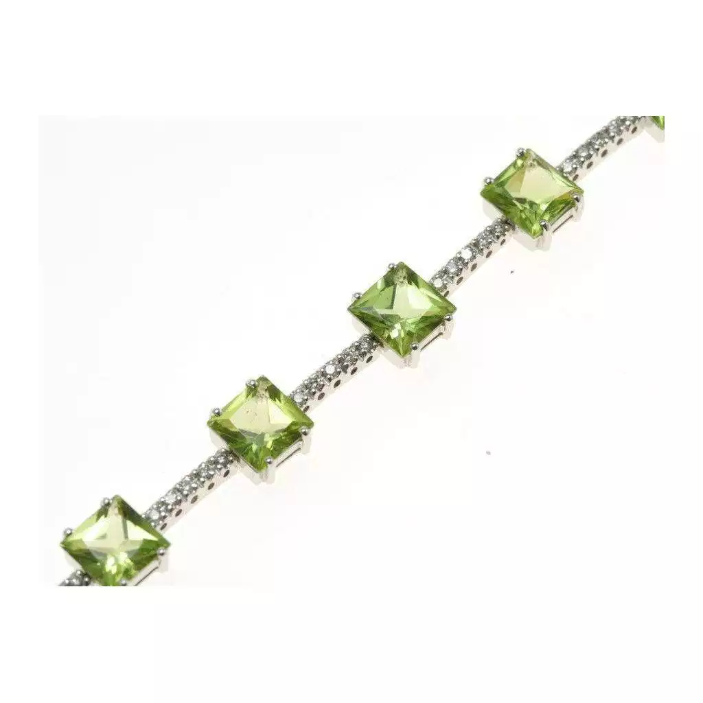 Bracciale Quadrati Peridoto e 62 Diamanti