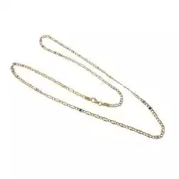 Collana grumetta & traversino rettangolare bicolore 50cm x 2,50mm