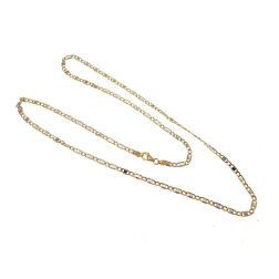 Two tones figaro link necklace 50cm x 2,50mm