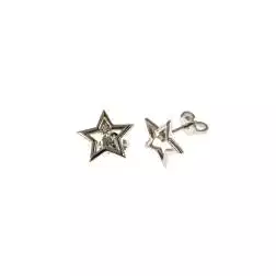 Earrings Holed Star with Diamonds