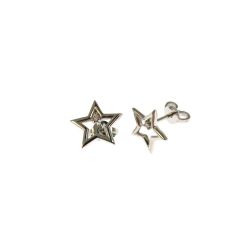 Orecchini Stella forata con diamante
