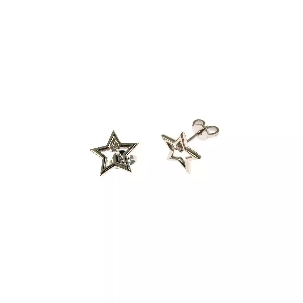 Orecchini Stella forata con diamante