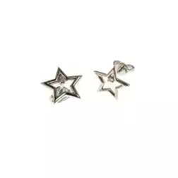 Earrings Holed Star with Diamonds