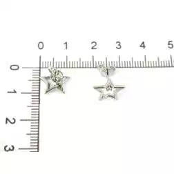 Earrings Holed Star with Diamonds