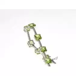 Bracciale Quadrati Peridoto e 62 Diamanti