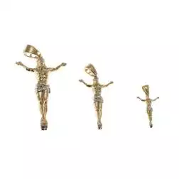 Gesù Crocifisso in Oro Giallo e Bianco 18kt