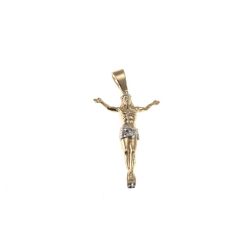 Gesù Crocifisso in Oro Giallo e Bianco 18kt