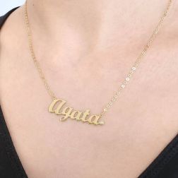 Necklace with name Agata yellow gold 18kt (Last piece available)