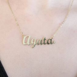 Necklace with name Agata yellow gold 18kt (Last piece available)