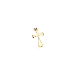 18 kt Yellow Gold Rounded Cross Pendant size M