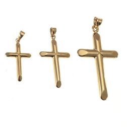 18 kt Yellow Gold Tronchetto Cross Pendant