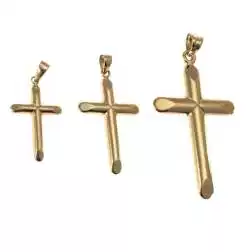 Ciondolo Croce tronchetto in Oro Giallo 18kt