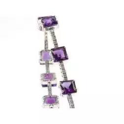 Bracciale Tennis Ametiste Quadrate e 50 Diamanti