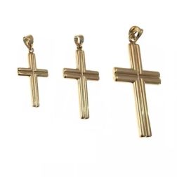 Hallowed center Cross in Yellow and White Gold