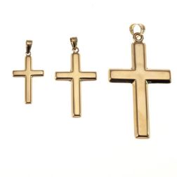 18kt yellow gold square cross pendant