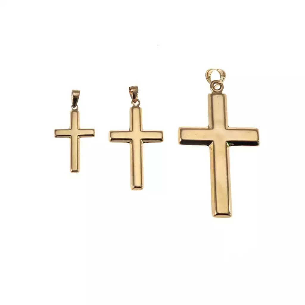 18kt yellow gold square cross pendant