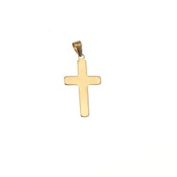 Ciondolo Croce rigata ad incrocio in Oro Giallo 18kt retro