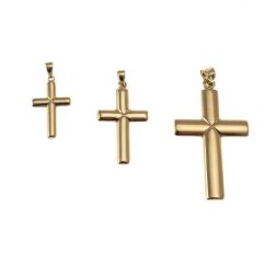 Cross Pendant with X in the Center in Yellow Gold
