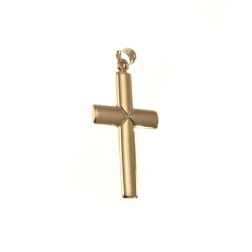 Cross Pendant with X in the Center in Yellow Gold