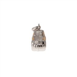 3D Vintage Car Charm in 18kt white and yellow gold boxed structure