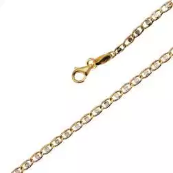 Collana 50 cm Traversino tondo al centro bicolore. 2,70mm