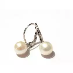 Classic Pearl Earring in white gold 8mm-8.5mm