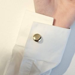 photo of worn Round Cufflinks 18kt yellow gold