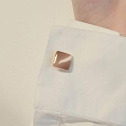photo of worn Squared Cufflinks 18kt Rose Gold