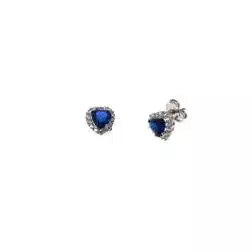 Orecchini Cuore Blu con zirconi