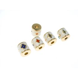 Enameled Mosaic Cylinder Pendant