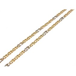 Two-tone 3+1 tiger & partridge necklace 50cm x 2,40mm