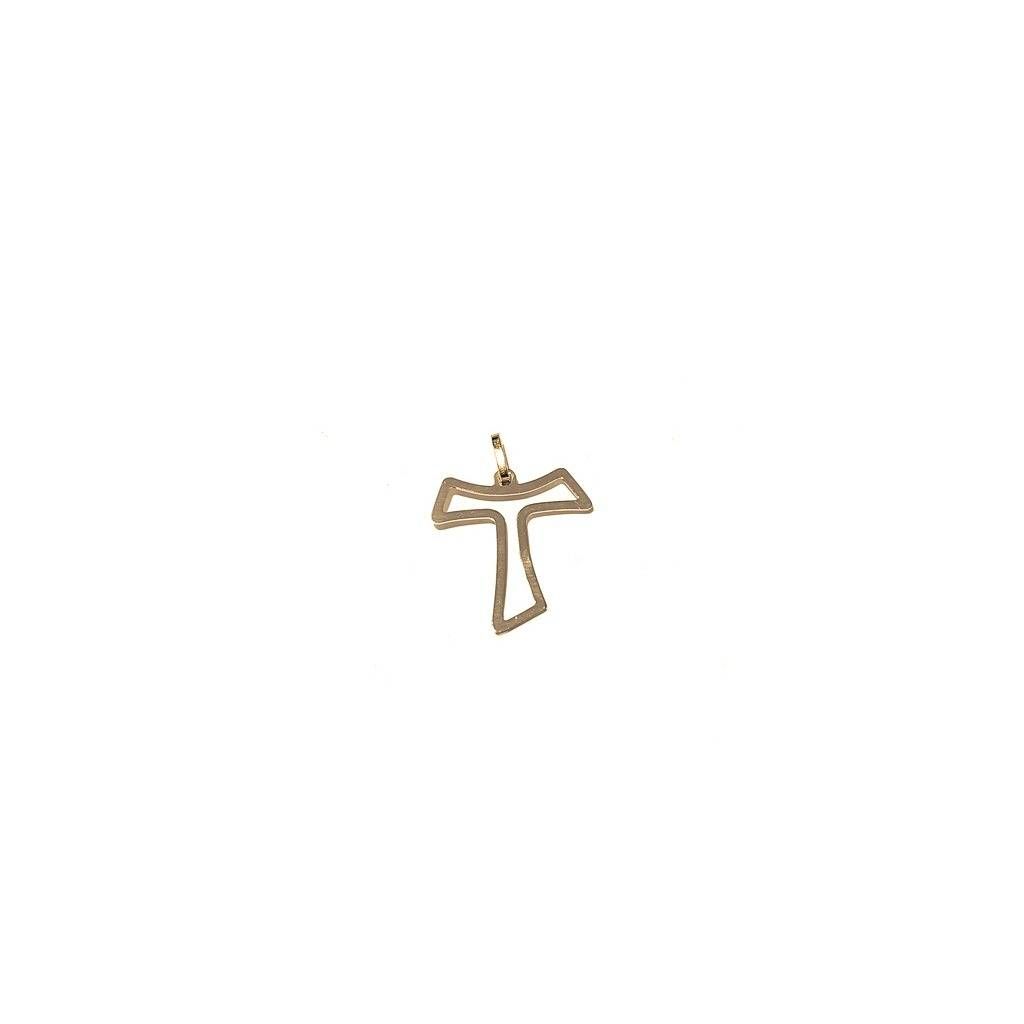 Holed Tau Cross in Yellow Gold